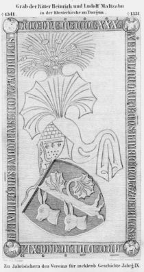 Dargun - Grabplatte des Grabes Heinrichs und Ludolfs von Maltzahn