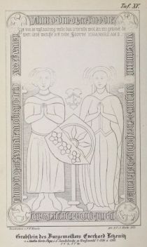 Greifswald, 15 Grabstein des Bürgermeisters Everhard Letzenitz und seiner Gattin Gertr. Pape in der Jacobikirche - 1356 u. 1368
