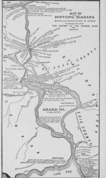 Historische Landkarte von den Niagarafällen