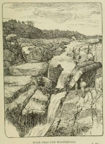 040. Buch-Fels und Wasserfall