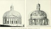 Hedwigskirche, Aufriss und Querschnitt. Kupferstich von Legeay 1747