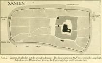 Abb. 21. Xanten. Stadtplan mit der alten Stadtmauer. Die Immunität um St. Viktor ist dunkel angelegt. Aufnahme des Rheinischen Vereins für Denkmalpflege und Heimatschutz.