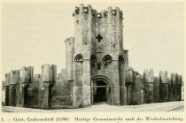 Gent, Grafenschloss (1180). Heutige Gesamtansicht nach der Wiederherstellung