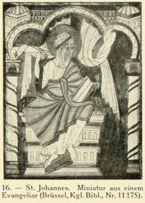 Saint-Johannes. Miniatur aus einem Evangeliar (Brüssel, Kgl. Bibl., Nr. 11175)