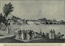 München - Ansicht der Isarbrücke nach dem Einsturz am 13, September 1813 - C. Wenng 