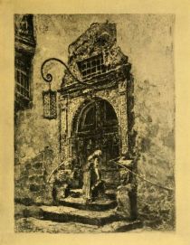 Rothenburg — Portal of the Old Rathaus. Etched by O. F. Probst. 