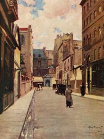 Eine Straße im alten Paris
