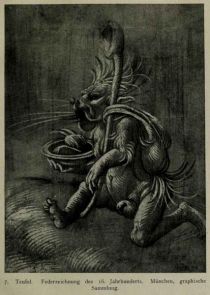 007. Teufel. Federzeichnung des 16. Jahrhunderts. München, Graphische Sammlung