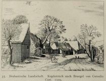 035. Brabantische Landschaft. Kupferstich nach Bruegel von Cornelis Cort. 1559