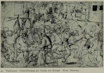 041. Marktszene. Federzeichnung mit Tusche von Bruegel. Wien, Albertina