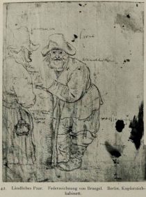 042. Ländliches Paar. Handzeichnung von Bruegel. Berlin, Kupferstichkabinett