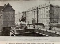 013. J. Rosenberg, Ansicht der Langen Brücke mit Schloss und Denkmal. Kupferstich, 1781