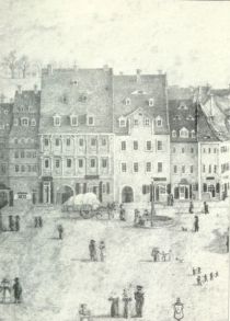 02. Das Hohlsche Erbhaus. Die Südseite des Marktes mit dem Holschen Erbhaus.