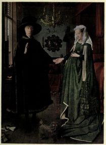V. John Arnolfini and Joan Cenani, his Wife, 1434 (By John van Eyck.— National Gallery, London, No. 186)