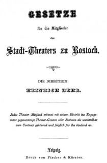 Gesetze für die Mitglieder des Stadttheaters zu Rostock