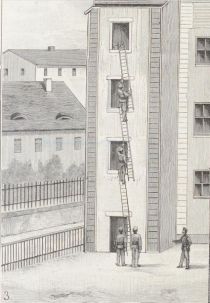 Bilder von der Leipziger Feuerwehr - 3 Übungen am Steigerhaus