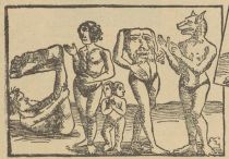 Seltsame Menschen aus Indien. Aus der 1544 erschienen Kosmographie von Sebastian Münster