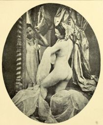 Erotik 010 Vor dem Spiegel, Aktfotografie aus dem Jahre 1855 von Heinrich Graf, Berlin, Sammlung Professor Erich Stenger, Berlin