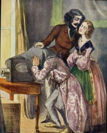 Erotik Der Ehegatte als Daguerreotypiste, Satirische Lithographie von Ch. Vernier, Um 1840, Sammlung Professor Erich Stenger, Berlin