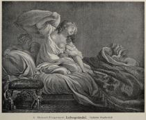 006 Honoré Fragonard. Liebeständel. Galanter Kupferstich