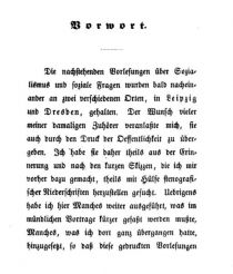 Vorlesungen über Sozialismus und soziale Fragen VW 1 1847