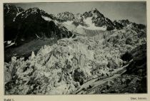 Naturgewalten im Hochgebirge. Tafel 001. Gletscherbruch (séracs) am Argentièregletscher (Mont-Blanc-Gruppe) Nach Tairraz