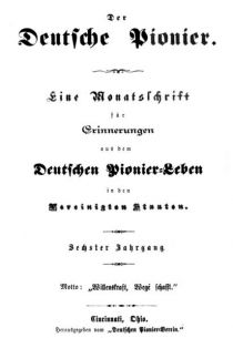 Der Deutsche Pionier 1874 Titel