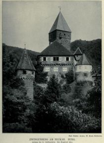 Burgen 003 Zwingenberg am Neckar. Burg. Anfang des 15. Jahrhunderts. Der Bergfried alter.
