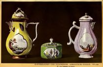 Meissner Porzellan 004 - Kaffeekannen und Zuckerdose. Horoldtsche Periode um 1730