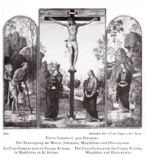 005 023 Pietro Vannucci, gen. Perugino. Die Kreuzigung mit Maria, Johannes, Magdalena und Hieronymus