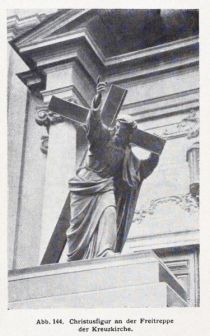 Warschau 144 Christusfigur an der Freitreppe der Kreuzkirche