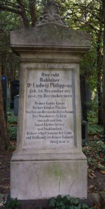 Philippson, Ludwig Dr. (1811-1889) deutscher Schriftsteller und Rabiner. Grabstein auf dem jüdischen Friedhof in Bonn-CastellJPG