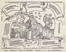 004 Verspottung der Mönche als -Löffelkrämer-. Holzschnitt ca. 1520. Berlin, Kupferstichkabinett