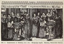 028 Taufzeremonien in Nürnberg 1600-1681. Gleichzeitiges Kupfer. Nürnberg, Germanisches Museum