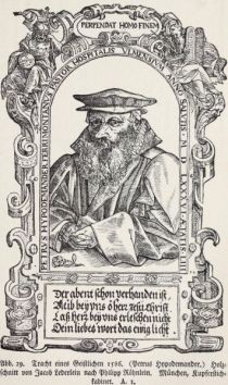 029 Tracht eines Geistlichen 1586. (Petrus Hypodemander) Holzschnitt von Jacob Lederlein nach Philipp Röhnlein