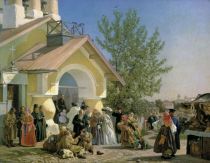 Pskow, Kirchenausgang (Morosow, 1860)