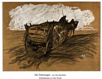B010 Der Totenwagen. Aus dem Burenkrieg. Kohlezeichnung von Max Slevogt