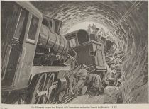 Belgien, Die Räumung des von den Belgiern mit Lokomotiven versperrten Tunnels bei Verviers