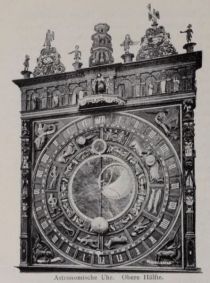 Rostock. 030 Marienkirche, Astronomische Uhr, obere Hälfte