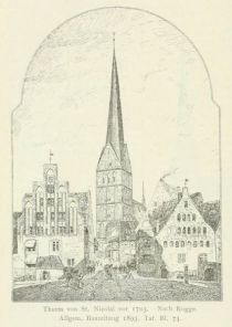Rostock. 130 St. Nicolai Turm vor 1703