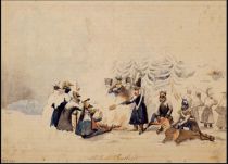 Napoleons Soldaten beim Verzehr von Pferdefleisch 1812