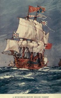 Englisches Kriegsschiff aus dem 17. Jahrhundert