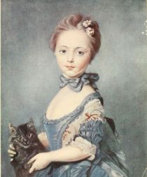 Unbekanntes junges Mädchen mit Katze