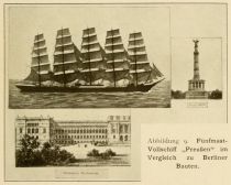 Abbildung 9. Fünfmast-Vollschiff „Preußen“ im Vergleich zu Berliner Bauten.