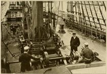 Abbildung 11. Deck eines großen Segelschiffes mit Rahefall- und Brassenwinden.