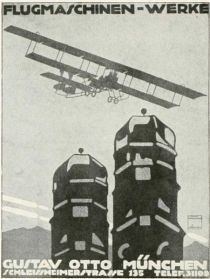 086 Plakat: Flugmaschinenwerke. Hohlwein, Ludwig