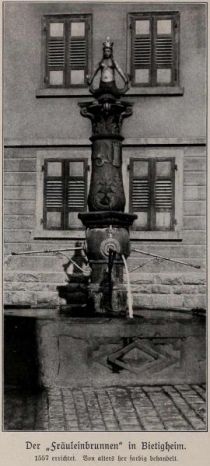 012 Der „Fräuleinbrunnen“ in Bietigheim. 1557 errichtet. Von alters her farbig behandelt.