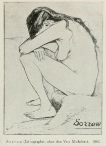 Sorrow (Lithographie, ohne den Vers Michelets). 1882.
