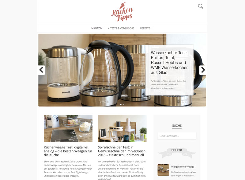 Das Food Blog Kuechentipps.de produziert aufwändige Testberichte für seine Leser Food Blog Kuechentipps.de